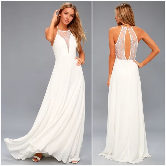 Lulus Dresses & Skirts - Lulus Adella White Lace Sleeveless Maxi Dress Sz L